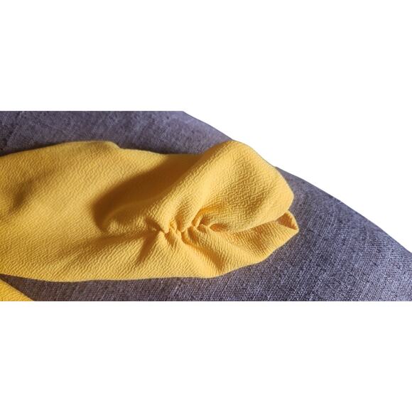 DoubleJu Womens drapped blazer size small Yellow cardigan casual jacket Modern - Picture 5 of 5